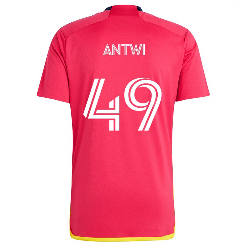 Kinder Fußball Seth Antwi #49 Rot Blau Heimtrikot Trikot 2024/25 T-Shirt Luxemburg