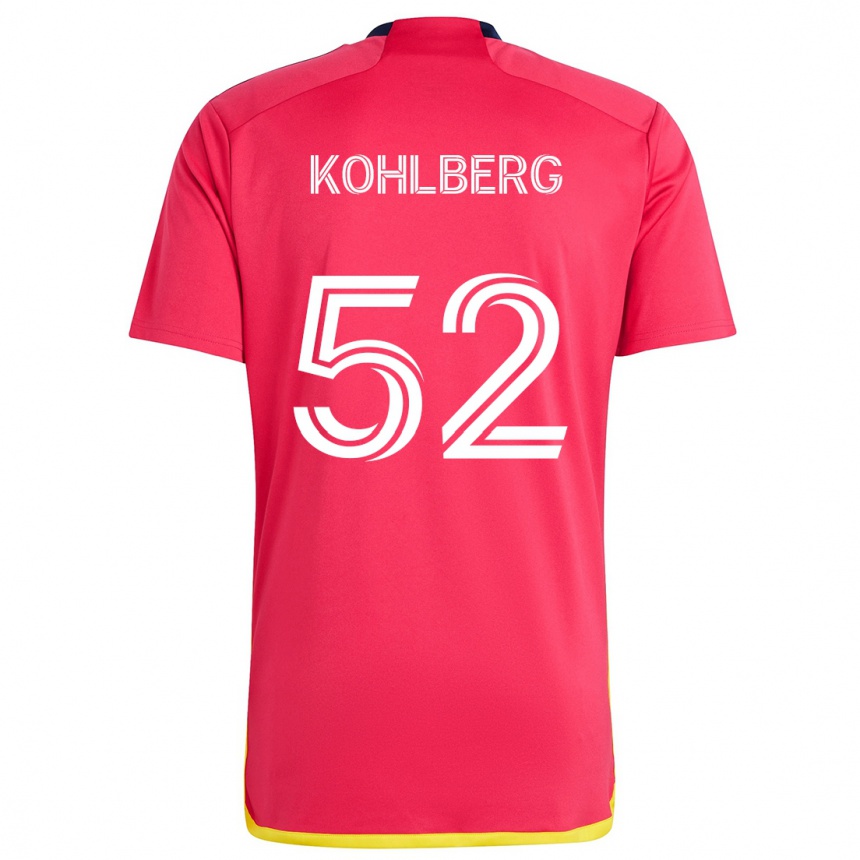 Kinder Fußball Andrew Kohlberg #52 Rot Blau Heimtrikot Trikot 2024/25 T-Shirt Luxemburg