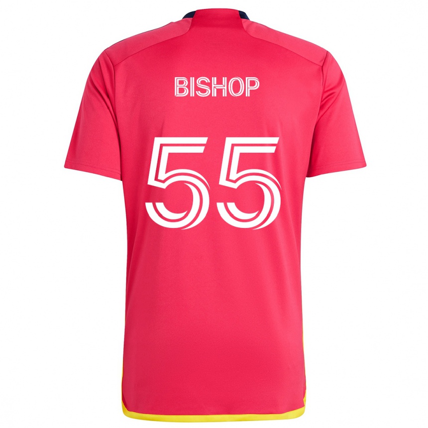 Kinder Fußball Nick Bishop #55 Rot Blau Heimtrikot Trikot 2024/25 T-Shirt Luxemburg