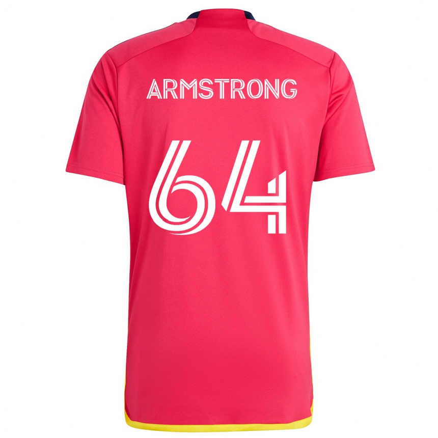 Kinder Fußball Dida Armstrong #64 Rot Blau Heimtrikot Trikot 2024/25 T-Shirt Luxemburg