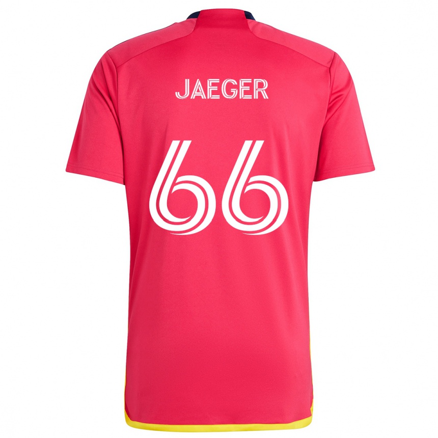 Kinder Fußball Kai Jaeger #66 Rot Blau Heimtrikot Trikot 2024/25 T-Shirt Luxemburg