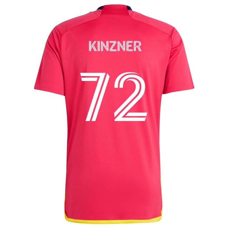 Kinder Fußball Eric Kinzner #72 Rot Blau Heimtrikot Trikot 2024/25 T-Shirt Luxemburg