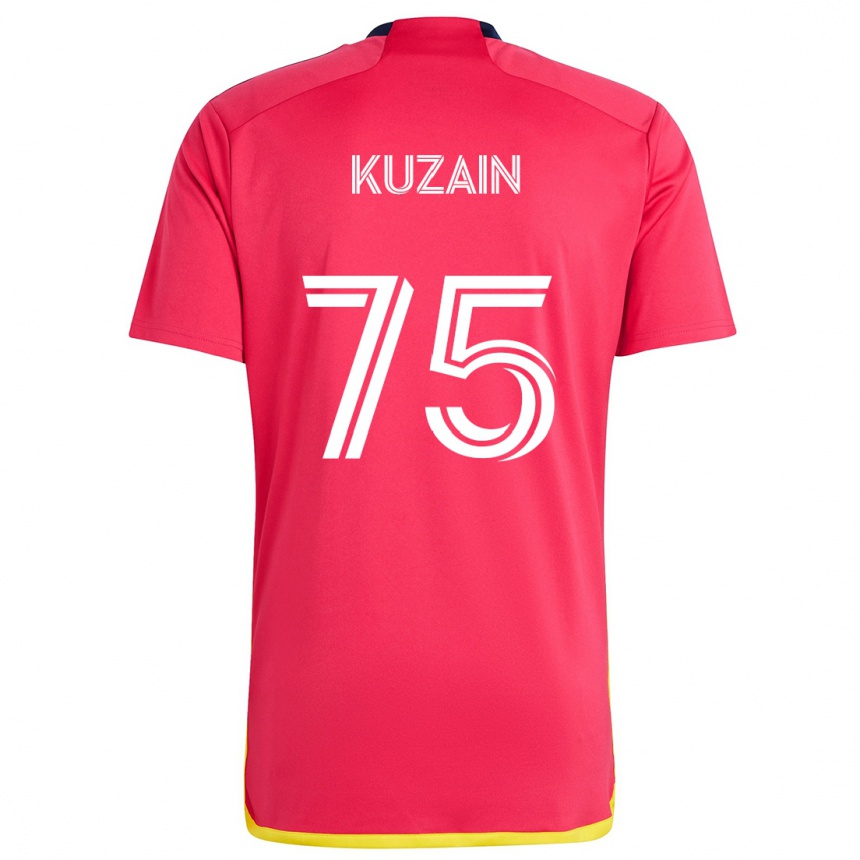 Kinder Fußball Wan Kuzain #75 Rot Blau Heimtrikot Trikot 2024/25 T-Shirt Luxemburg