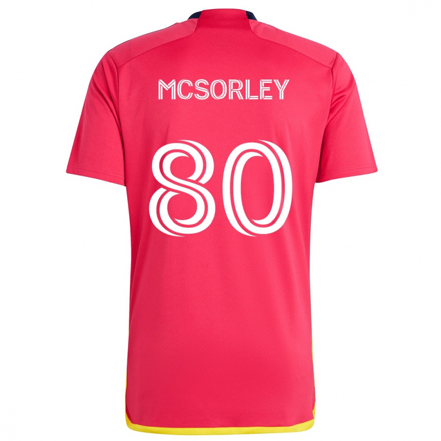 Kinder Fußball Brendan Mcsorley #80 Rot Blau Heimtrikot Trikot 2024/25 T-Shirt Luxemburg