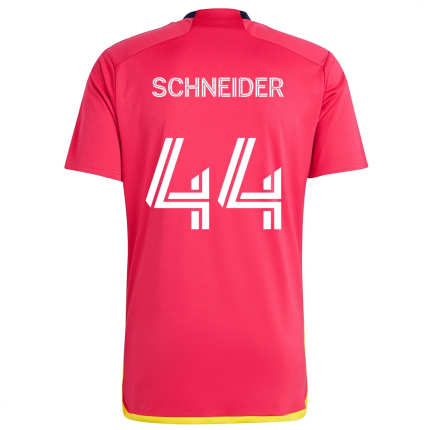 Kinder Fußball Max Schneider #44 Rot Blau Heimtrikot Trikot 2024/25 T-Shirt Luxemburg