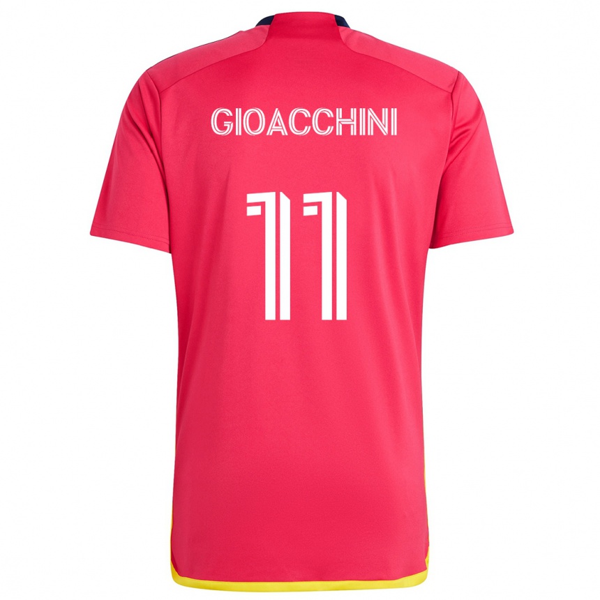 Kinder Fußball Nicholas Gioacchini #11 Rot Blau Heimtrikot Trikot 2024/25 T-Shirt Luxemburg