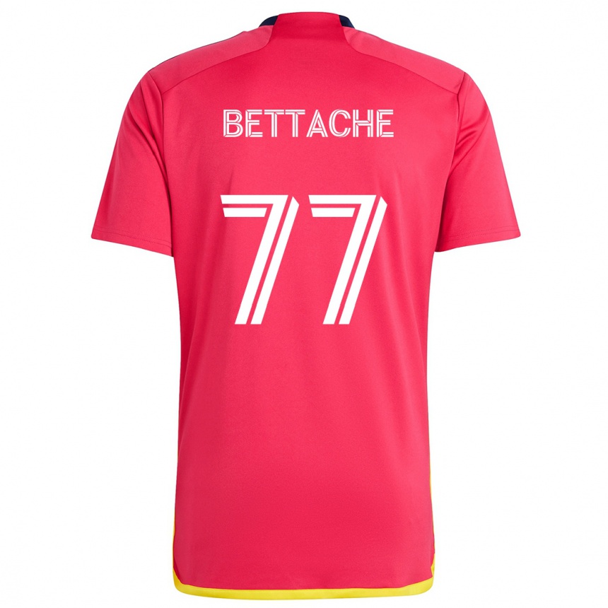 Kinder Fußball Faysal Bettache #77 Rot Blau Heimtrikot Trikot 2024/25 T-Shirt Luxemburg