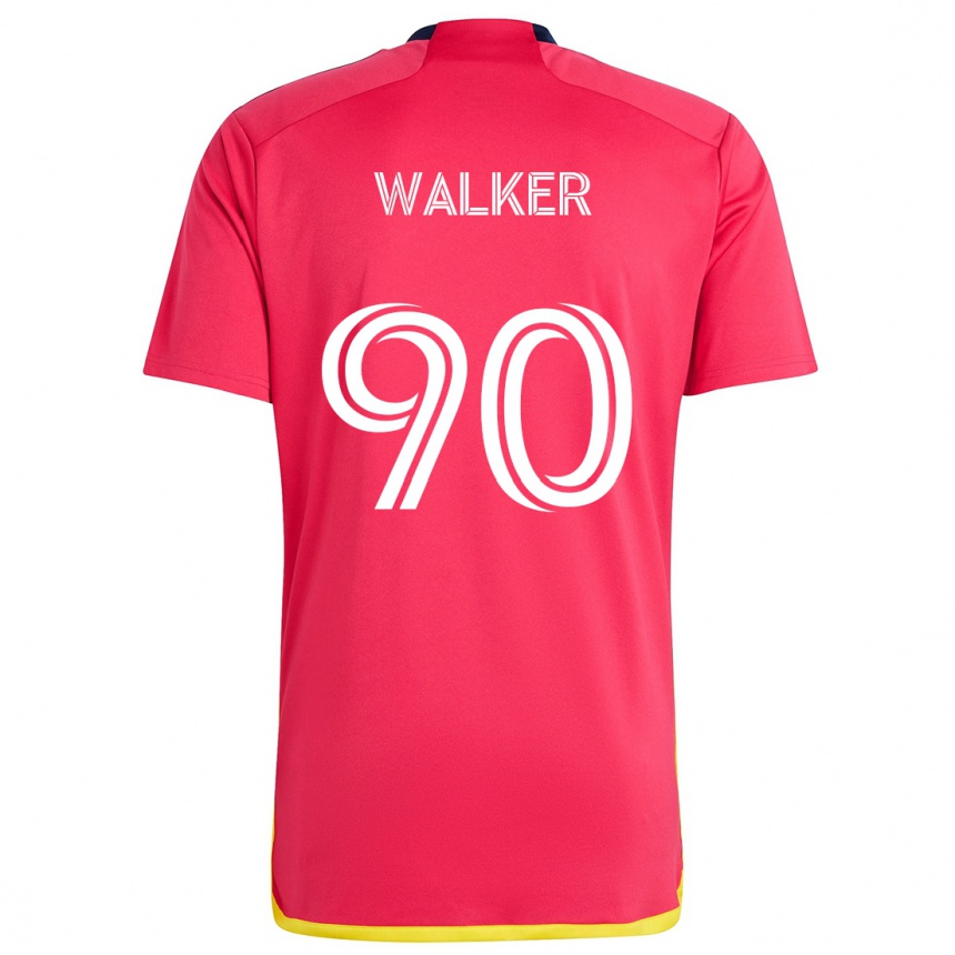 Kinder Fußball Eric Walker #90 Rot Blau Heimtrikot Trikot 2024/25 T-Shirt Luxemburg