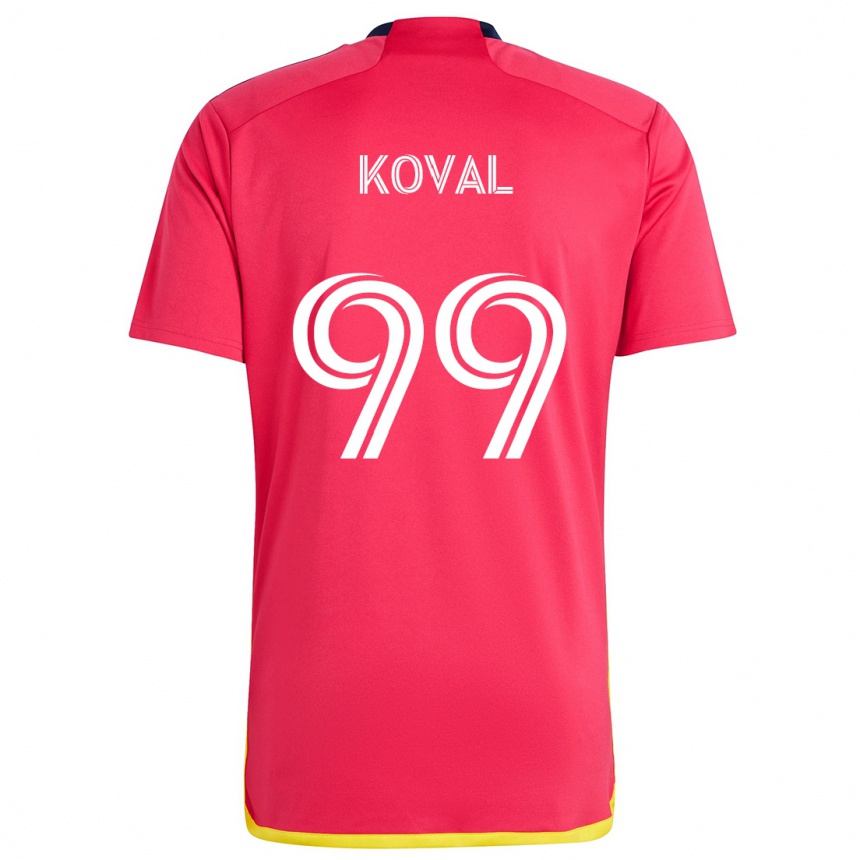 Kinder Fußball Stanislav Koval #99 Rot Blau Heimtrikot Trikot 2024/25 T-Shirt Luxemburg