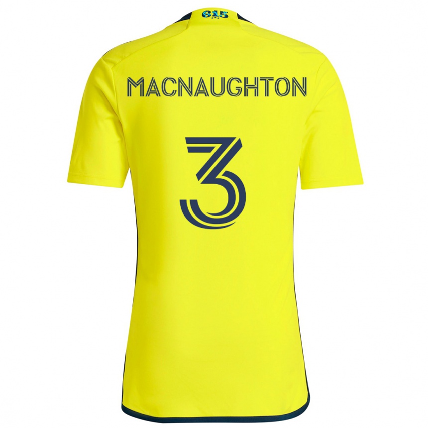 Kinder Fußball Lukas Macnaughton #3 Gelb Blau Heimtrikot Trikot 2024/25 T-Shirt Luxemburg