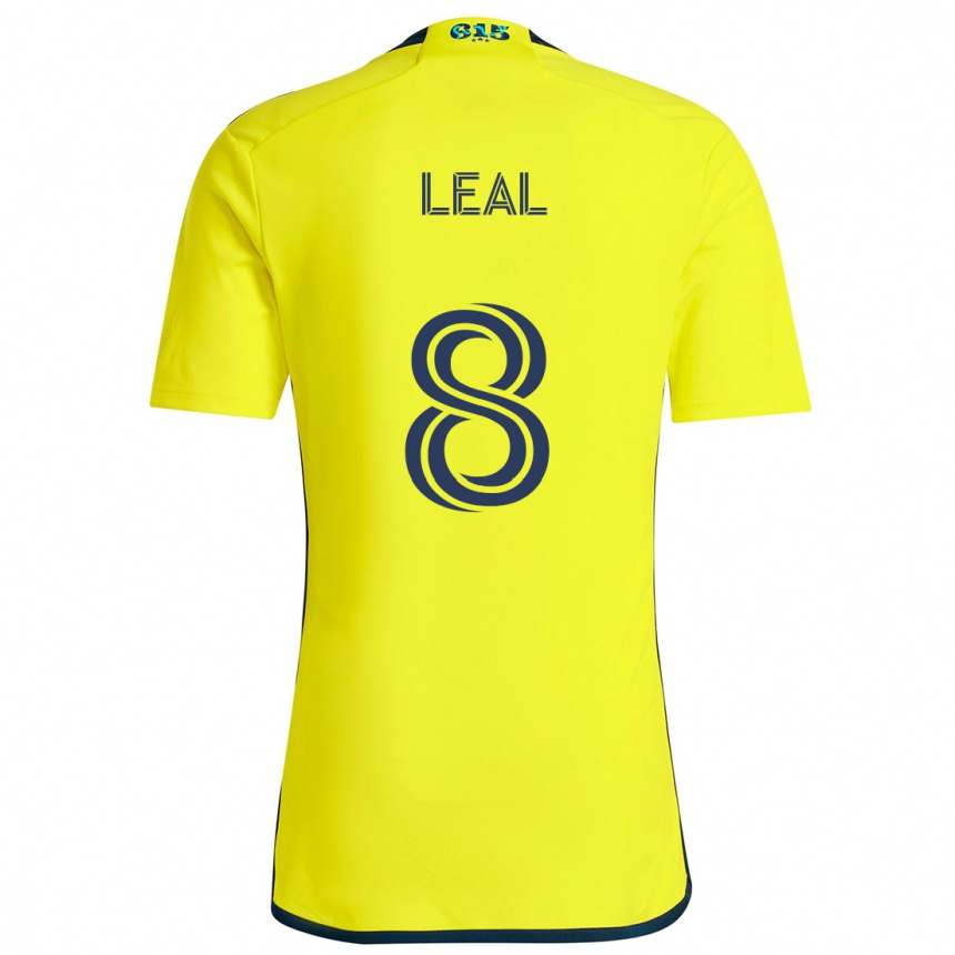 Kinder Fußball Randall Leal #8 Gelb Blau Heimtrikot Trikot 2024/25 T-Shirt Luxemburg