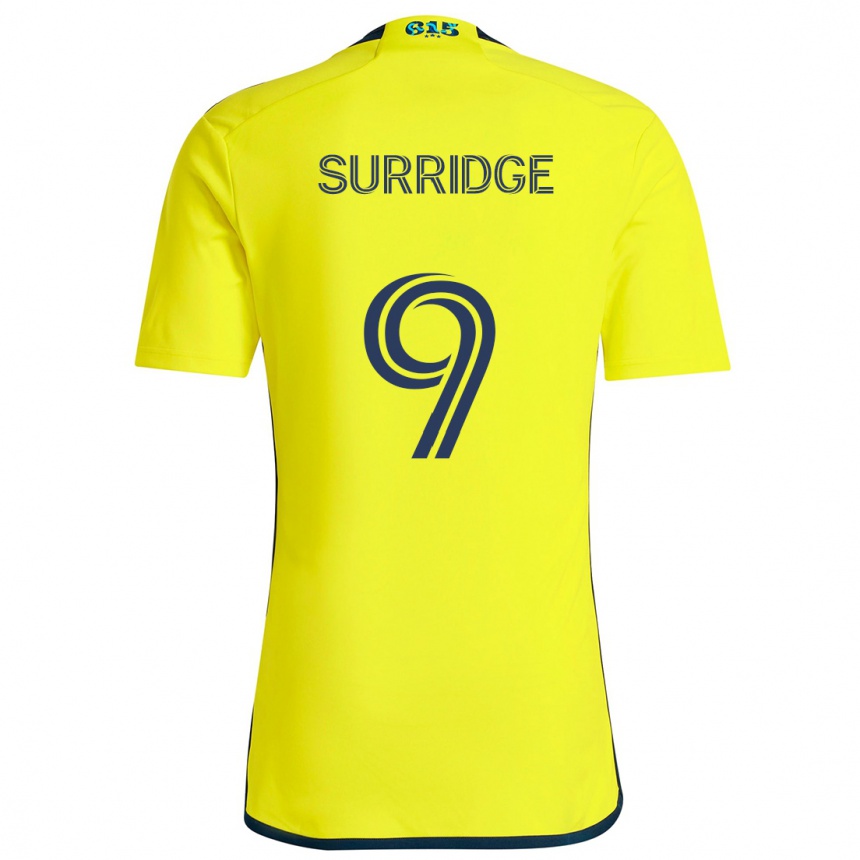 Kinder Fußball Sam Surridge #9 Gelb Blau Heimtrikot Trikot 2024/25 T-Shirt Luxemburg