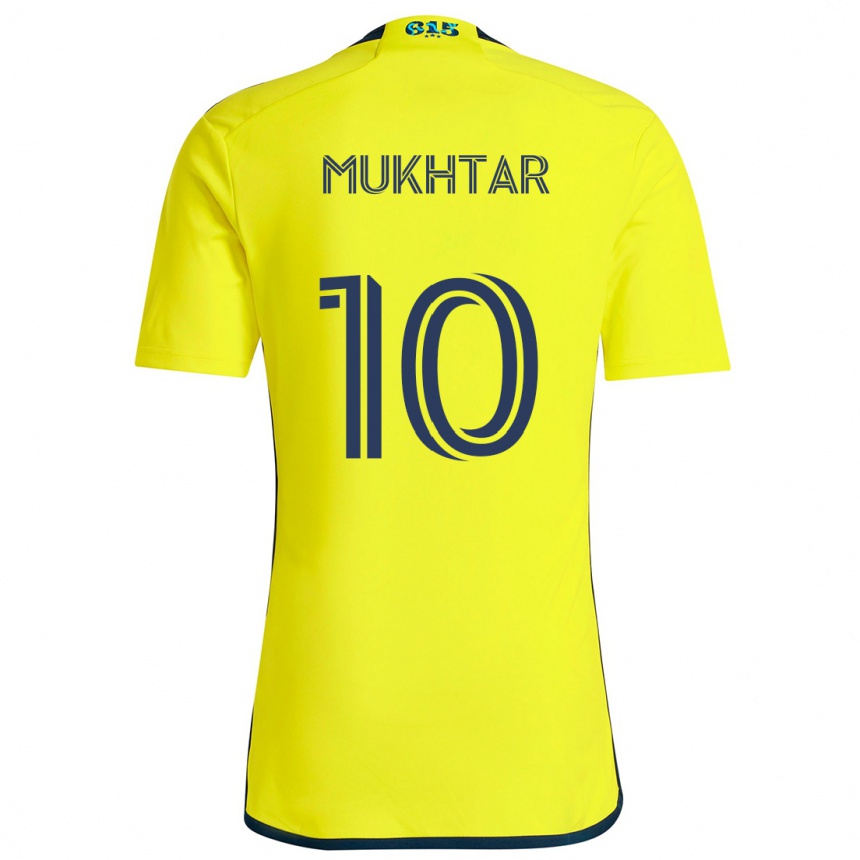 Kinder Fußball Hany Mukhtar #10 Gelb Blau Heimtrikot Trikot 2024/25 T-Shirt Luxemburg