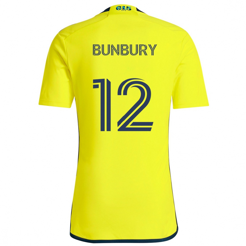 Kinder Fußball Teal Bunbury #12 Gelb Blau Heimtrikot Trikot 2024/25 T-Shirt Luxemburg