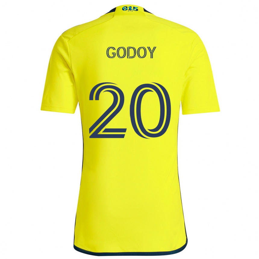 Kinder Fußball Aníbal Godoy #20 Gelb Blau Heimtrikot Trikot 2024/25 T-Shirt Luxemburg