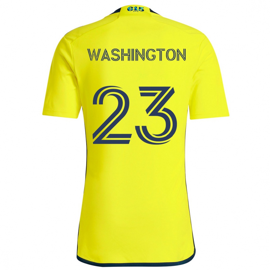 Kinder Fußball Taylor Washington #23 Gelb Blau Heimtrikot Trikot 2024/25 T-Shirt Luxemburg