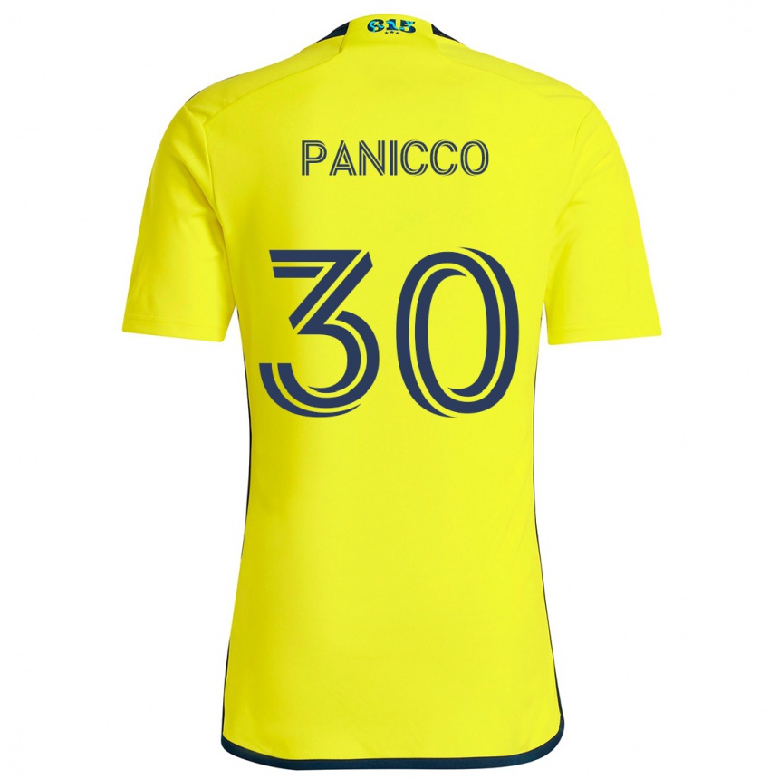 Kinder Fußball Elliot Panicco #30 Gelb Blau Heimtrikot Trikot 2024/25 T-Shirt Luxemburg