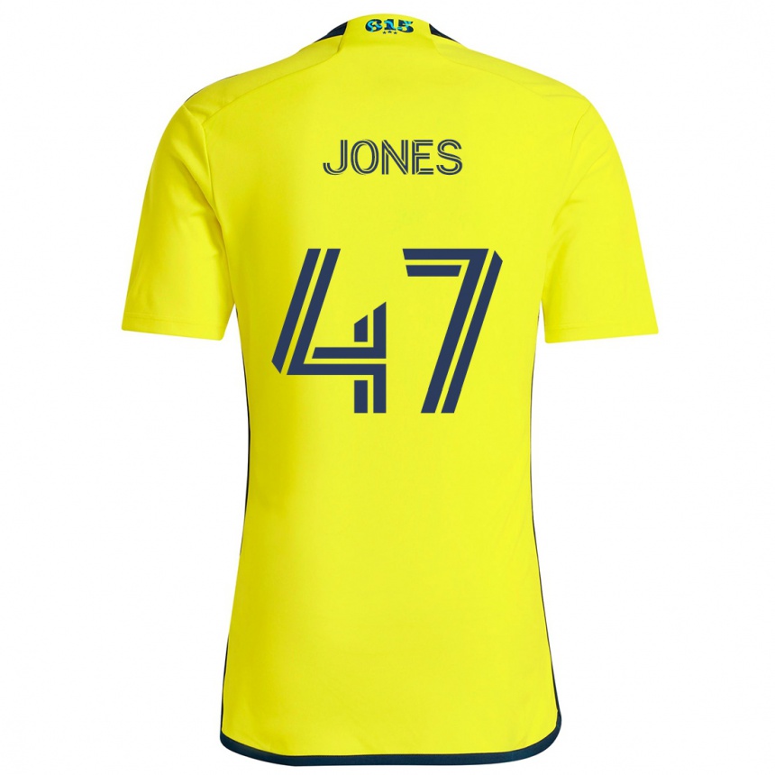 Kinder Fußball Isaiah Jones #47 Gelb Blau Heimtrikot Trikot 2024/25 T-Shirt Luxemburg