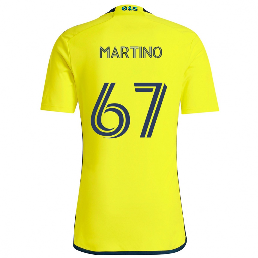 Kinder Fußball Ben Martino #67 Gelb Blau Heimtrikot Trikot 2024/25 T-Shirt Luxemburg