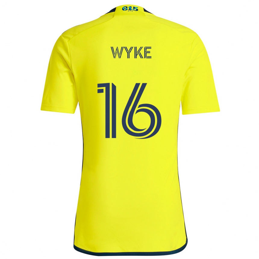 Kinder Fußball Laurence Wyke #16 Gelb Blau Heimtrikot Trikot 2024/25 T-Shirt Luxemburg