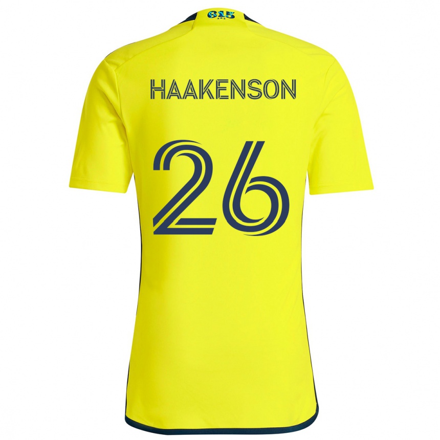 Kinder Fußball Luke Haakenson #26 Gelb Blau Heimtrikot Trikot 2024/25 T-Shirt Luxemburg