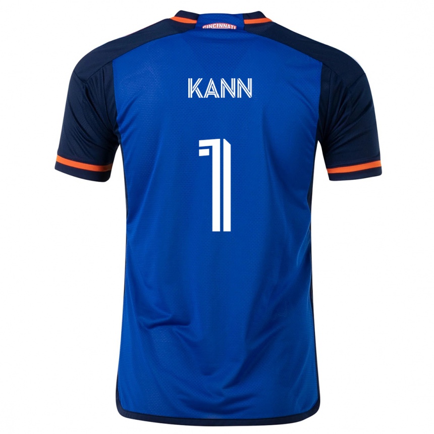 Kinder Fußball Alec Kann #1 Blau Weiss Heimtrikot Trikot 2024/25 T-Shirt Luxemburg