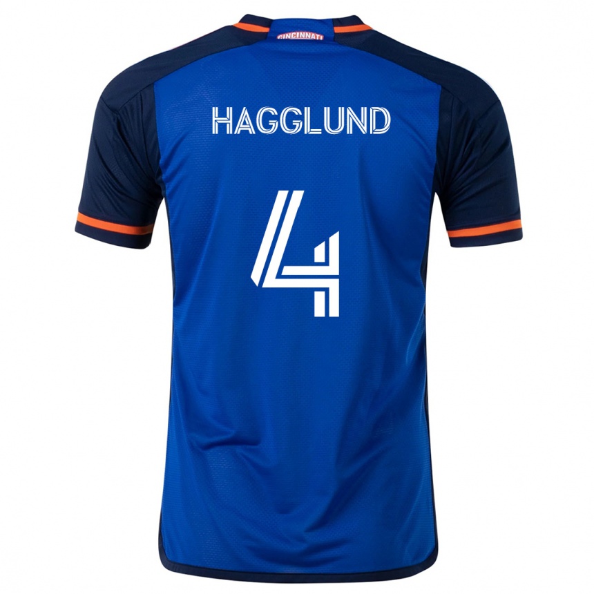 Kinder Fußball Nick Hagglund #4 Blau Weiss Heimtrikot Trikot 2024/25 T-Shirt Luxemburg