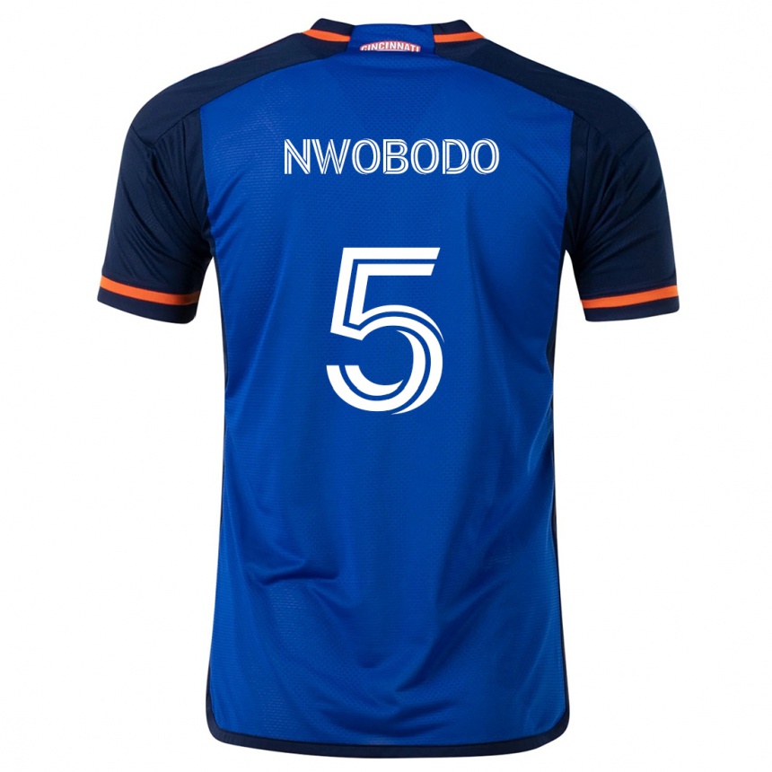 Kinder Fußball Obinna Nwobodo #5 Blau Weiss Heimtrikot Trikot 2024/25 T-Shirt Luxemburg