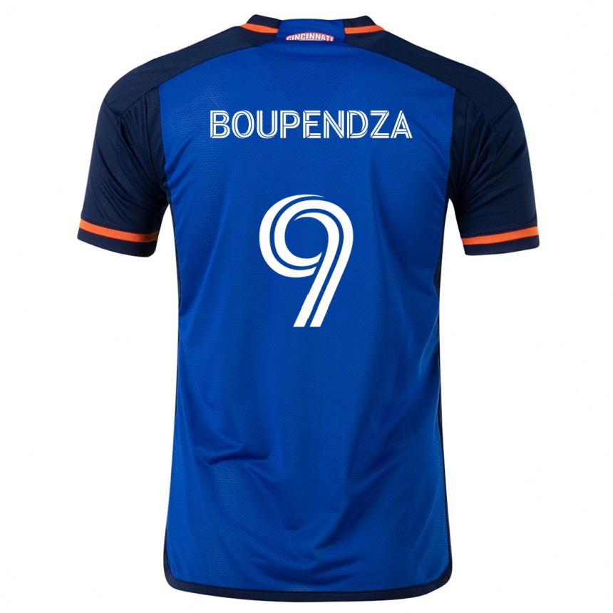 Kinder Fußball Aaron Boupendza #9 Blau Weiss Heimtrikot Trikot 2024/25 T-Shirt Luxemburg