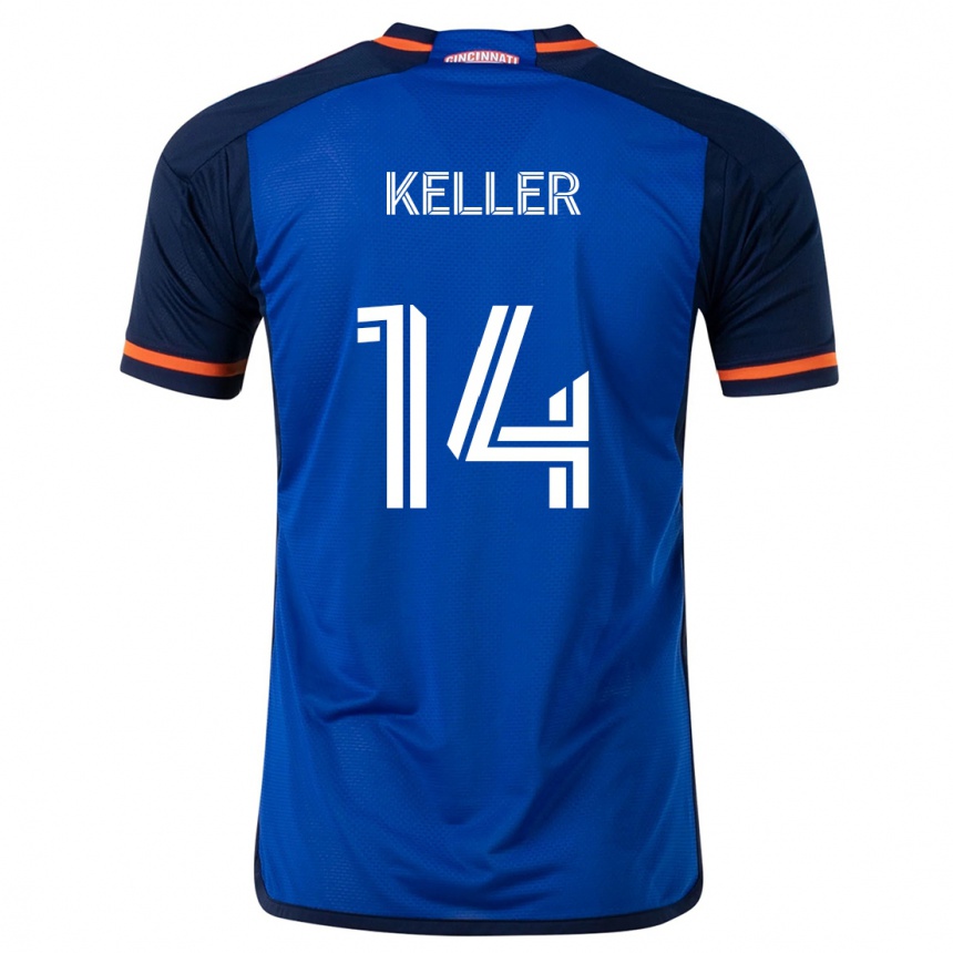 Kinder Fußball Kipp Keller #14 Blau Weiss Heimtrikot Trikot 2024/25 T-Shirt Luxemburg