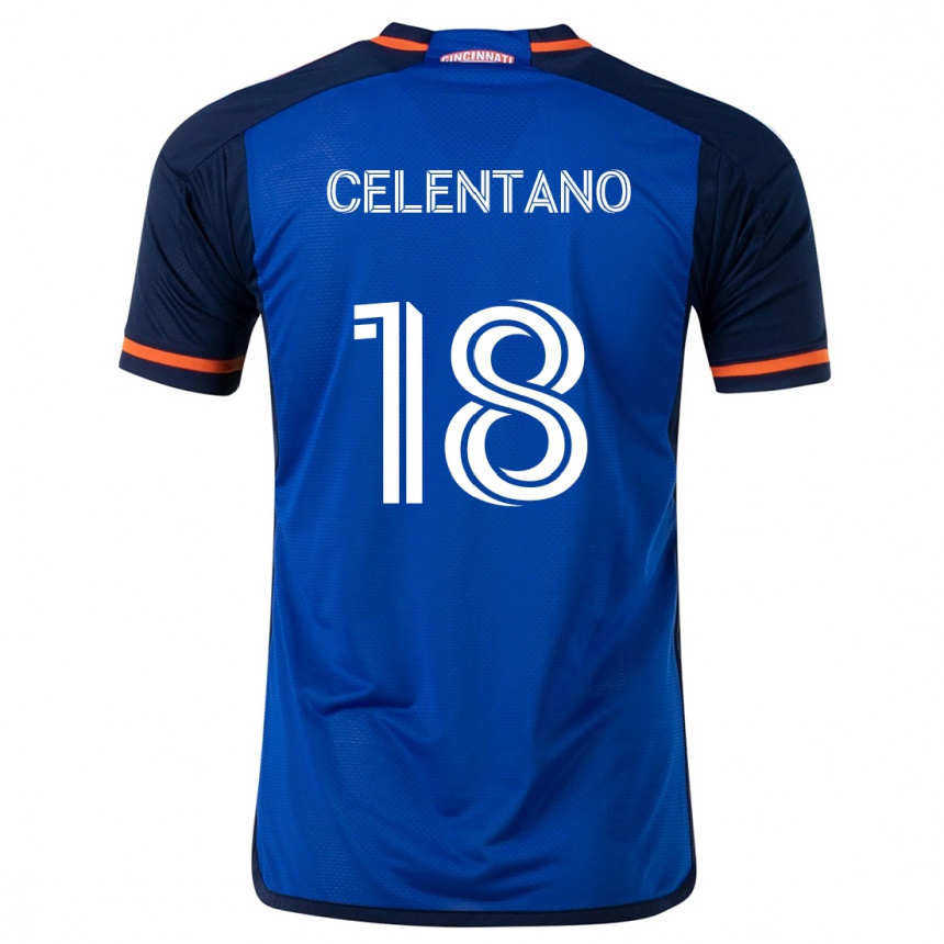 Kinder Fußball Roman Celentano #18 Blau Weiss Heimtrikot Trikot 2024/25 T-Shirt Luxemburg