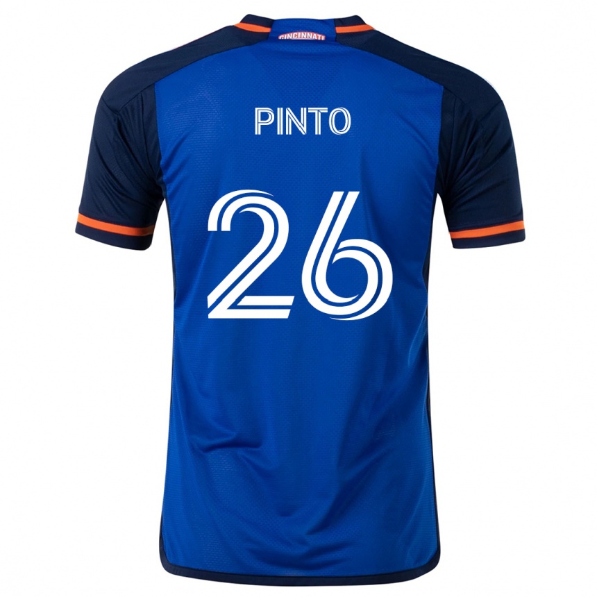 Kinder Fußball Malik Pinto #26 Blau Weiss Heimtrikot Trikot 2024/25 T-Shirt Luxemburg