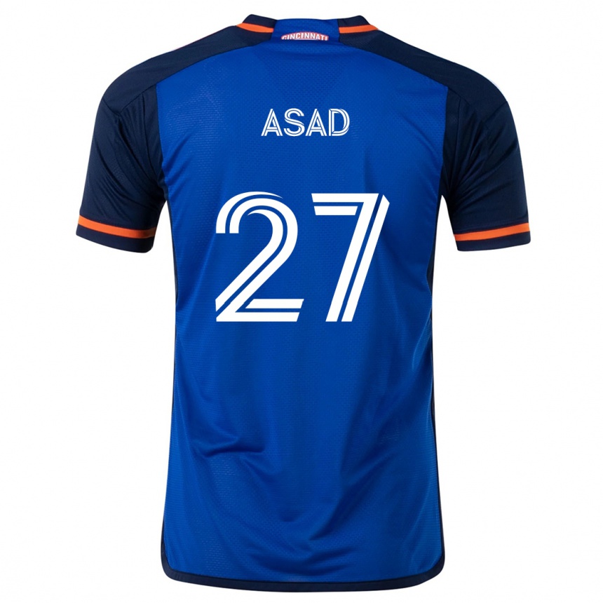 Kinder Fußball Yamil Asad #27 Blau Weiss Heimtrikot Trikot 2024/25 T-Shirt Luxemburg