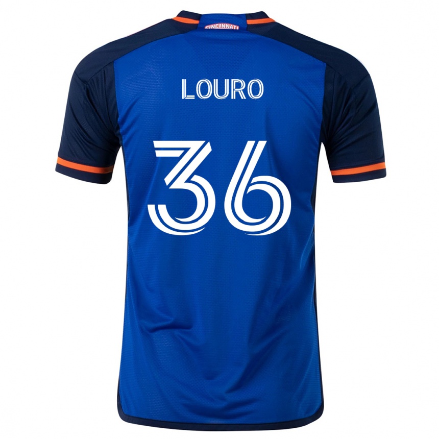 Kinder Fußball Evan Louro #36 Blau Weiss Heimtrikot Trikot 2024/25 T-Shirt Luxemburg