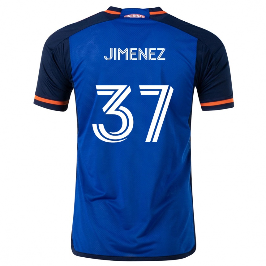 Kinder Fußball Stiven Jimenez #37 Blau Weiss Heimtrikot Trikot 2024/25 T-Shirt Luxemburg