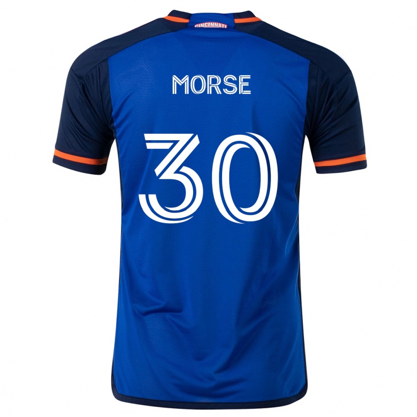 Kinder Fußball Hunter Morse #30 Blau Weiss Heimtrikot Trikot 2024/25 T-Shirt Luxemburg