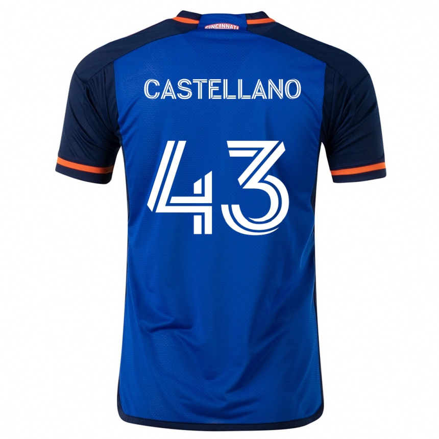 Kinder Fußball Jesús Castellano #43 Blau Weiss Heimtrikot Trikot 2024/25 T-Shirt Luxemburg