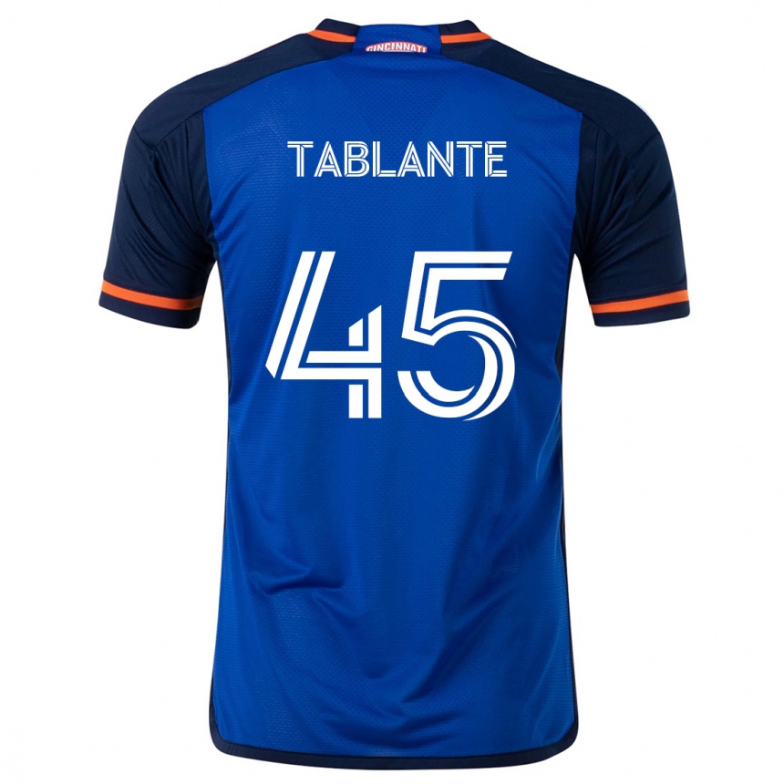 Kinder Fußball Moises Tablante #45 Blau Weiss Heimtrikot Trikot 2024/25 T-Shirt Luxemburg