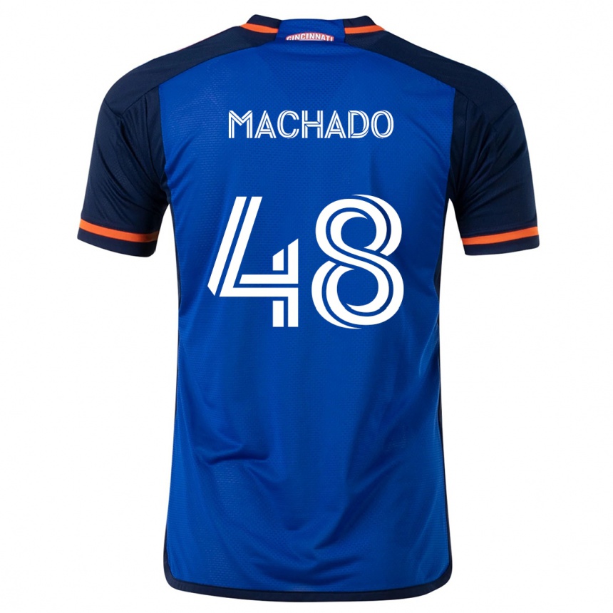 Kinder Fußball Juan Machado #48 Blau Weiss Heimtrikot Trikot 2024/25 T-Shirt Luxemburg