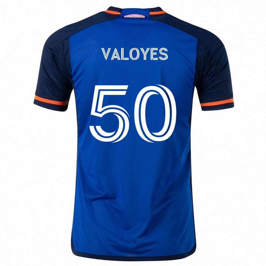 Kinder Fußball Yeiner Valoyes #50 Blau Weiss Heimtrikot Trikot 2024/25 T-Shirt Luxemburg