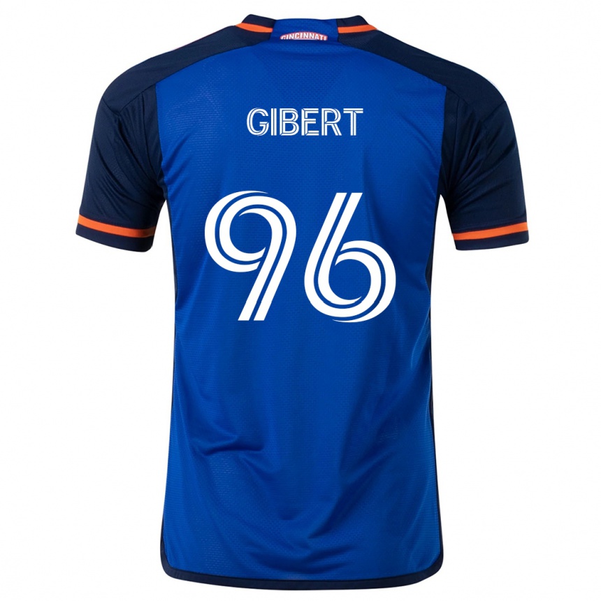 Kinder Fußball Gaël Gibert #96 Blau Weiss Heimtrikot Trikot 2024/25 T-Shirt Luxemburg