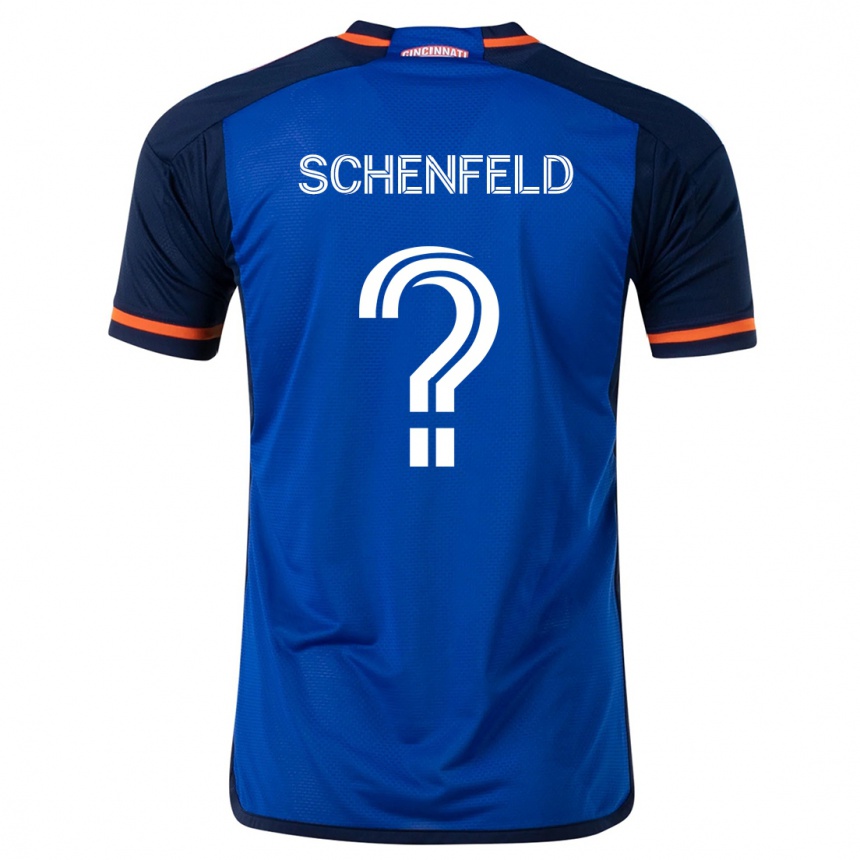 Kinder Fußball Matthew Schenfeld #0 Blau Weiss Heimtrikot Trikot 2024/25 T-Shirt Luxemburg