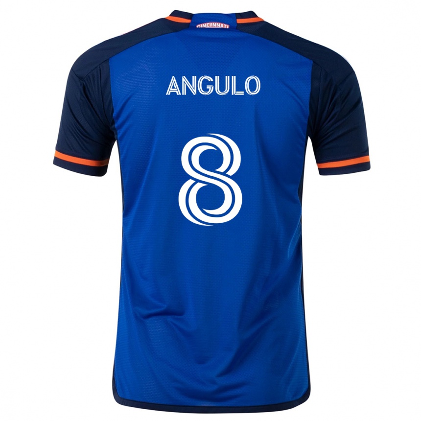 Kinder Fußball Marco Angulo #8 Blau Weiss Heimtrikot Trikot 2024/25 T-Shirt Luxemburg