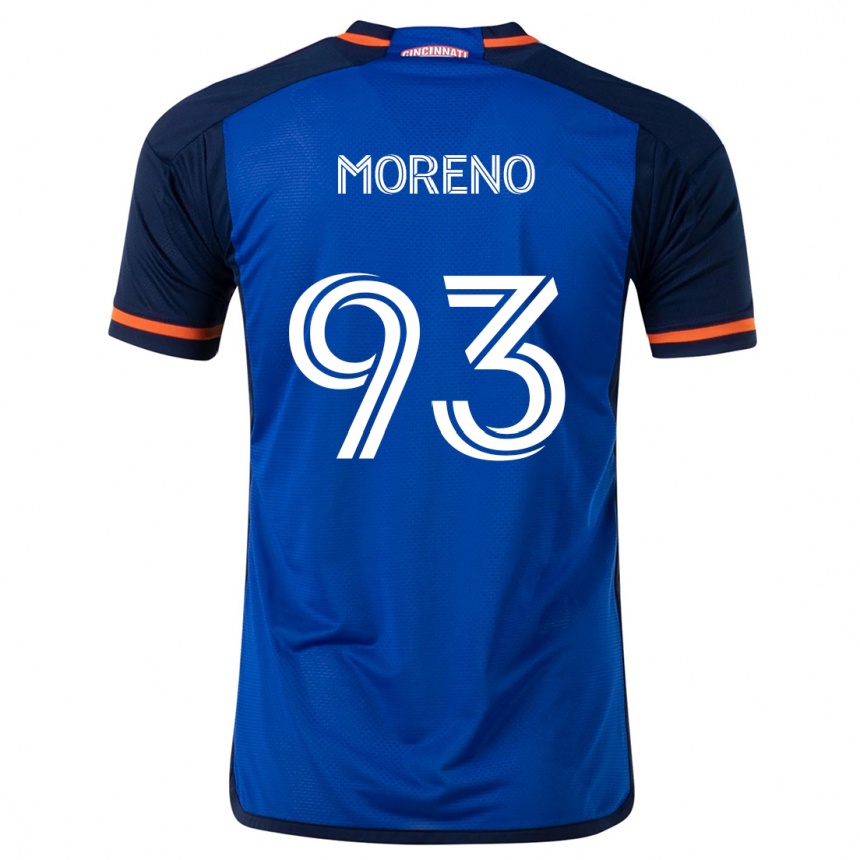 Kinder Fußball Júnior Moreno #93 Blau Weiss Heimtrikot Trikot 2024/25 T-Shirt Luxemburg