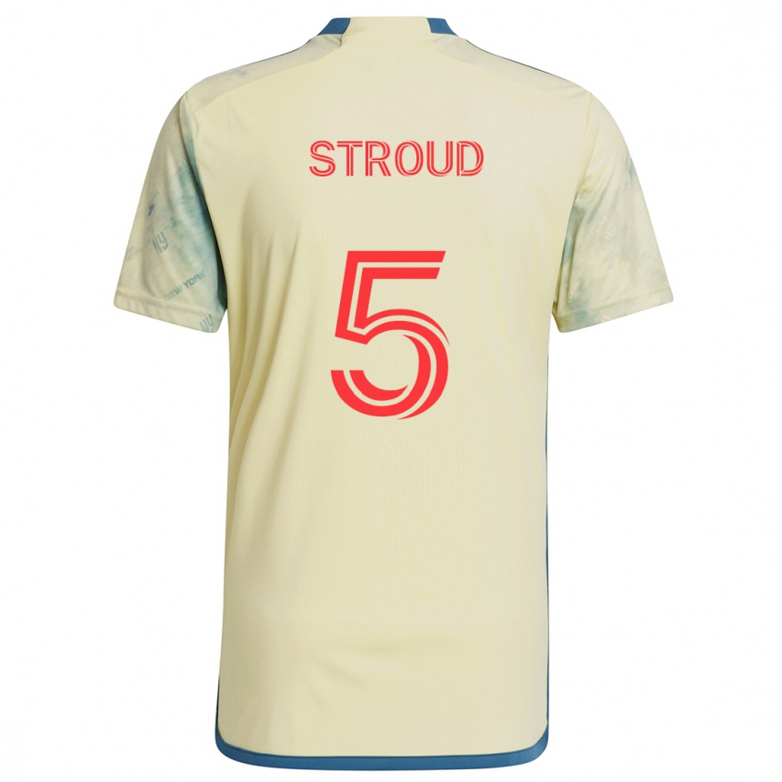 Kinder Fußball Peter Stroud #5 Gelb Rot Blau Heimtrikot Trikot 2024/25 T-Shirt Luxemburg