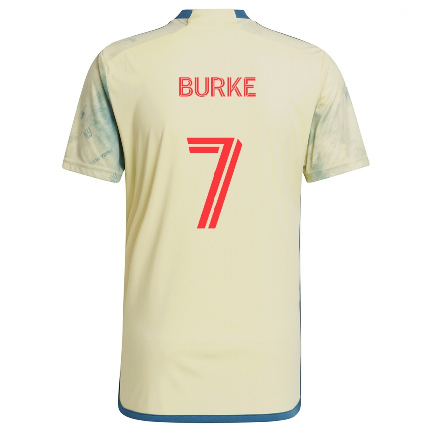 Kinder Fußball Cory Burke #7 Gelb Rot Blau Heimtrikot Trikot 2024/25 T-Shirt Luxemburg