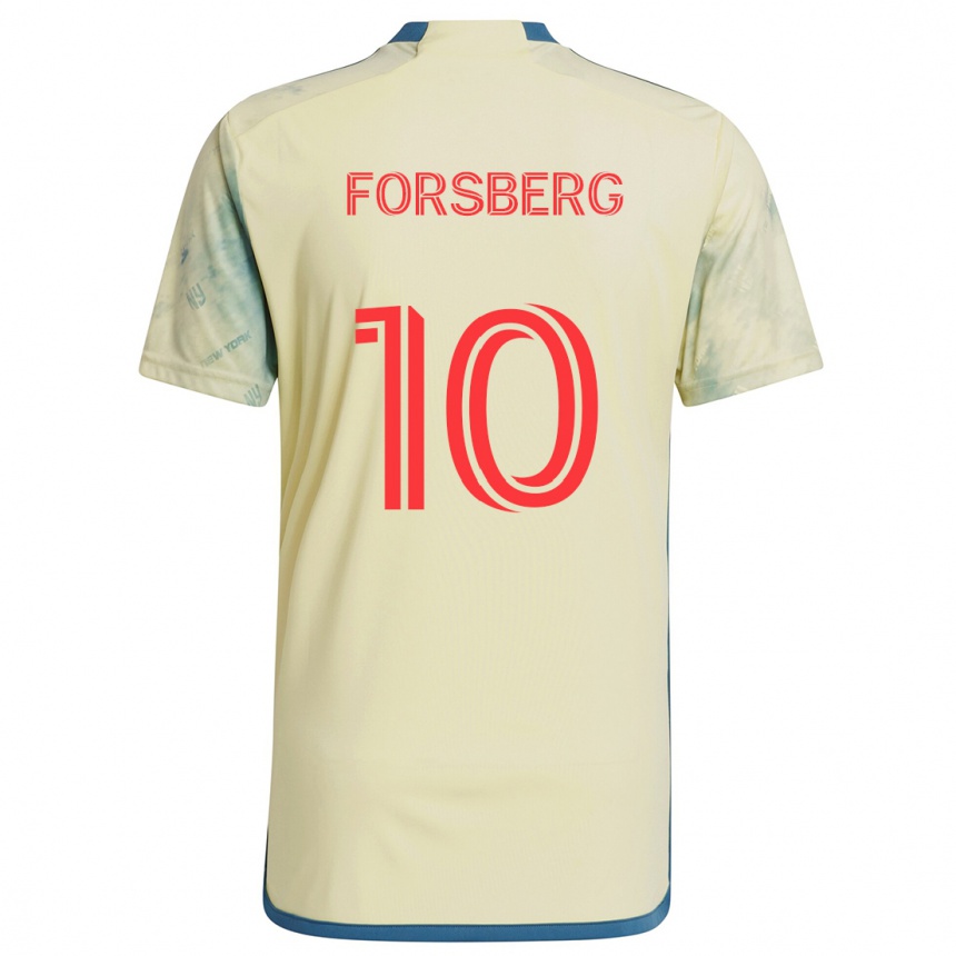 Kinder Fußball Emil Forsberg #10 Gelb Rot Blau Heimtrikot Trikot 2024/25 T-Shirt Luxemburg