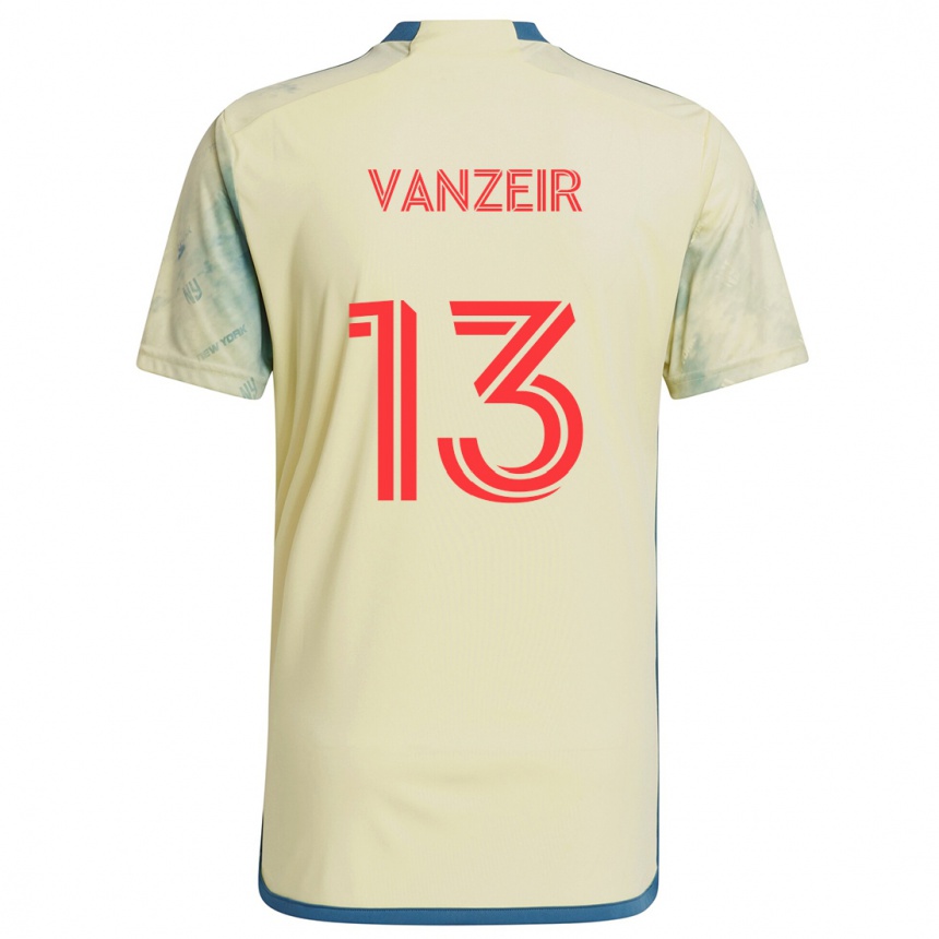 Kinder Fußball Dante Vanzeir #13 Gelb Rot Blau Heimtrikot Trikot 2024/25 T-Shirt Luxemburg