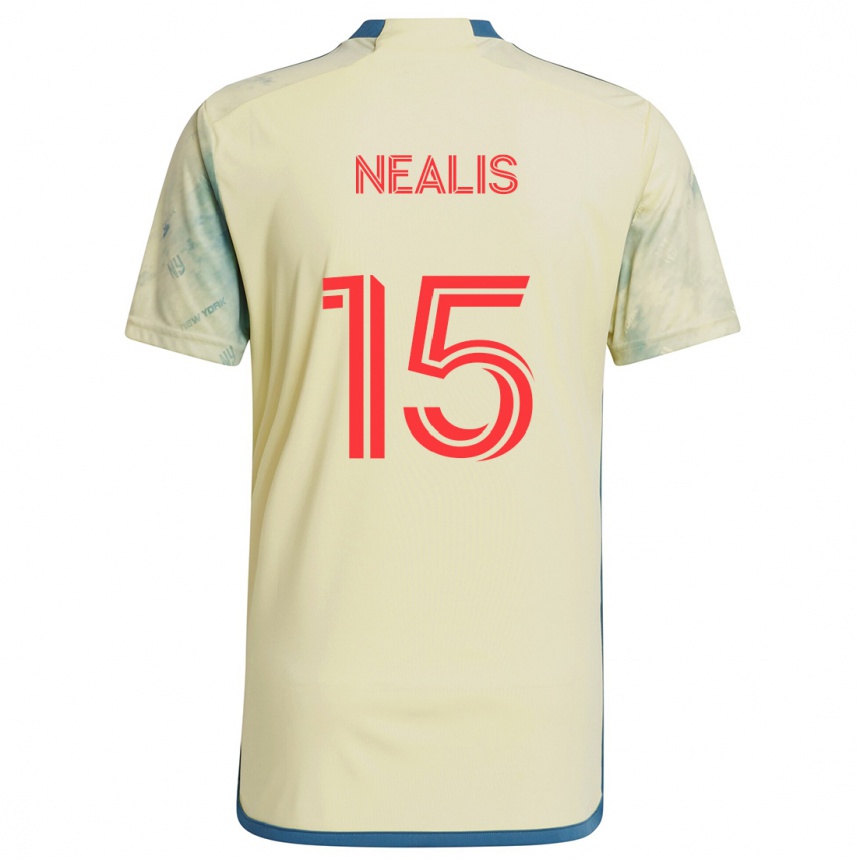 Kinder Fußball Sean Nealis #15 Gelb Rot Blau Heimtrikot Trikot 2024/25 T-Shirt Luxemburg