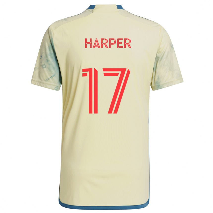 Kinder Fußball Cameron Harper #17 Gelb Rot Blau Heimtrikot Trikot 2024/25 T-Shirt Luxemburg